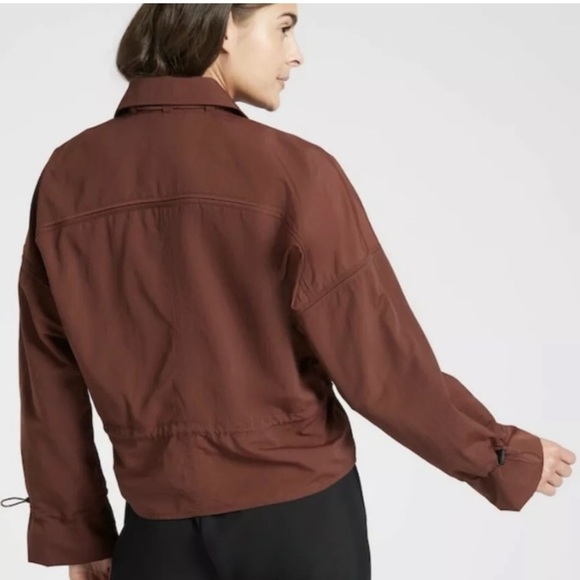Athleta Arcadia Jacket Burgundy XXS Adjustable Waist & Cuffs | Sold Out - Picture 5 of 7